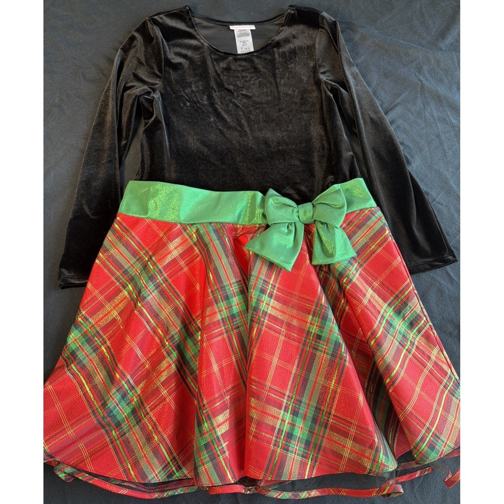 1ac~ Girls‎ Bonnie Jean Velvet Christmas Dress Youth Size 18.5 Worn Once!